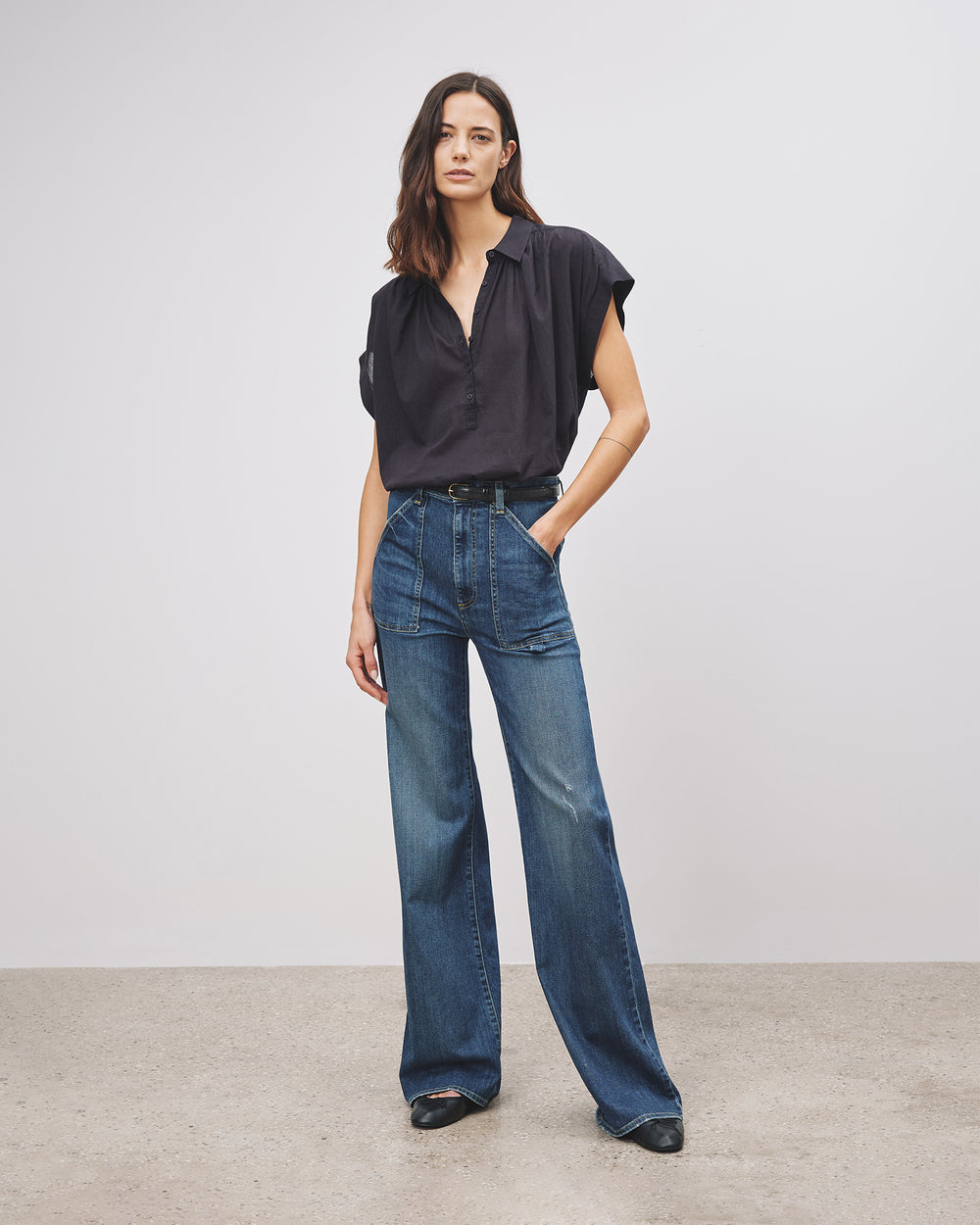 NORMANDY BLOUSE IN MIDNIGHT