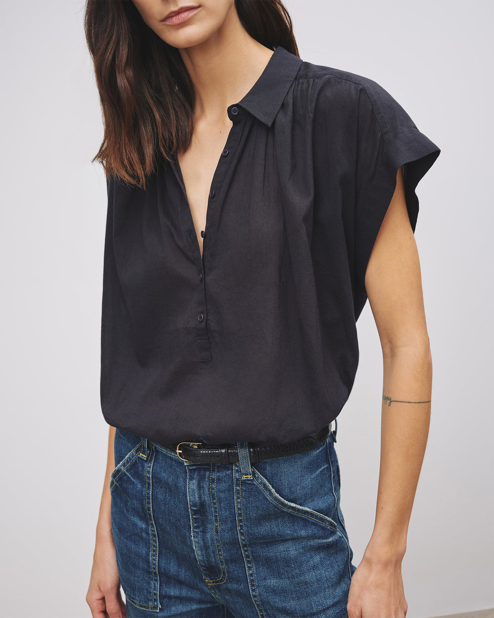 NORMANDY BLOUSE IN MIDNIGHT