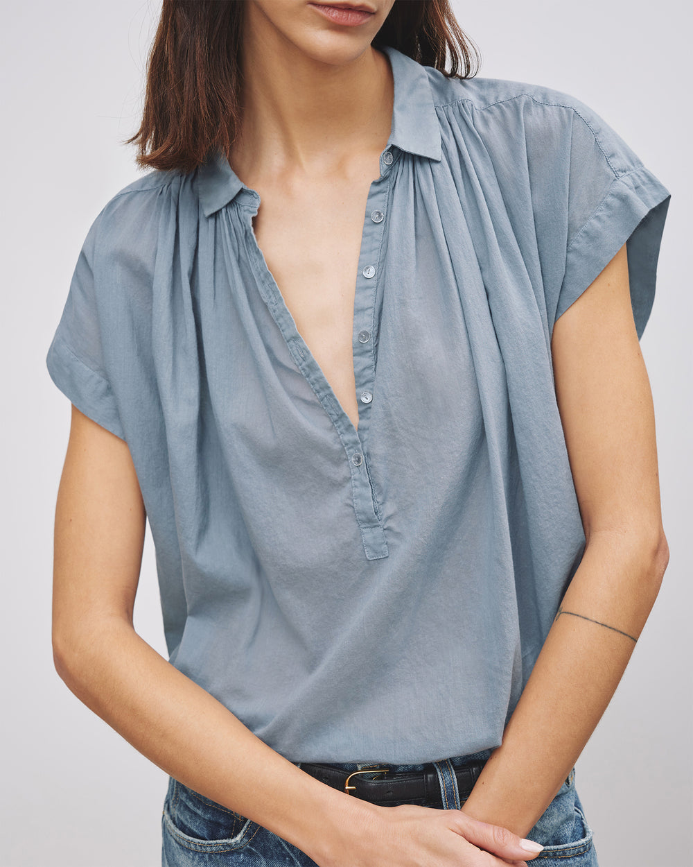 NORMANDY BLOUSE IN VINTAGE BLUE