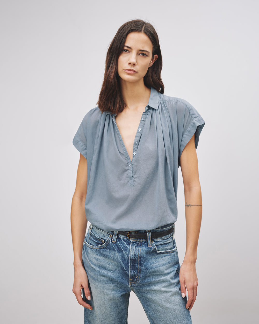 NORMANDY BLOUSE IN VINTAGE BLUE