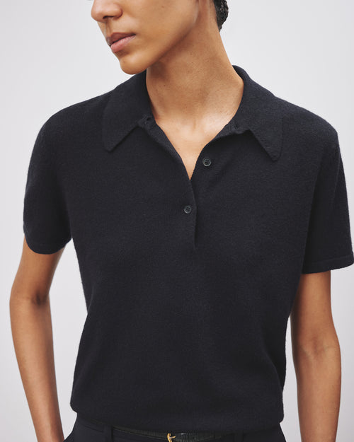 MILOS CASHMERE POLO IN DARK NAVY