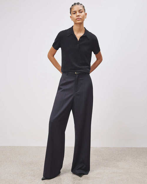 MILOS CASHMERE POLO IN DARK NAVY