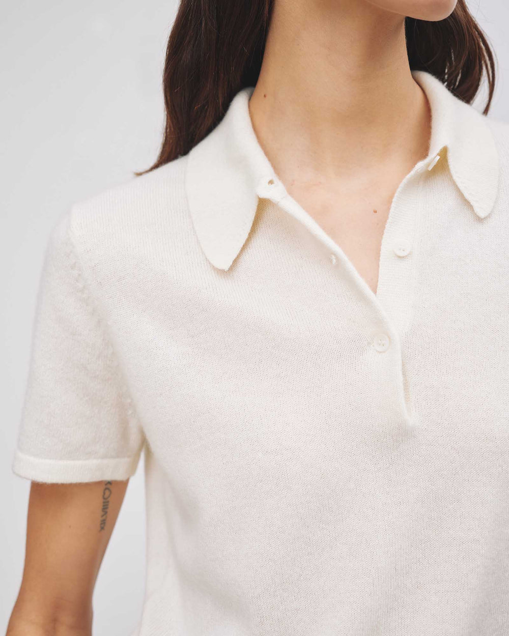 MILOS CASHMERE POLO IN IVORY