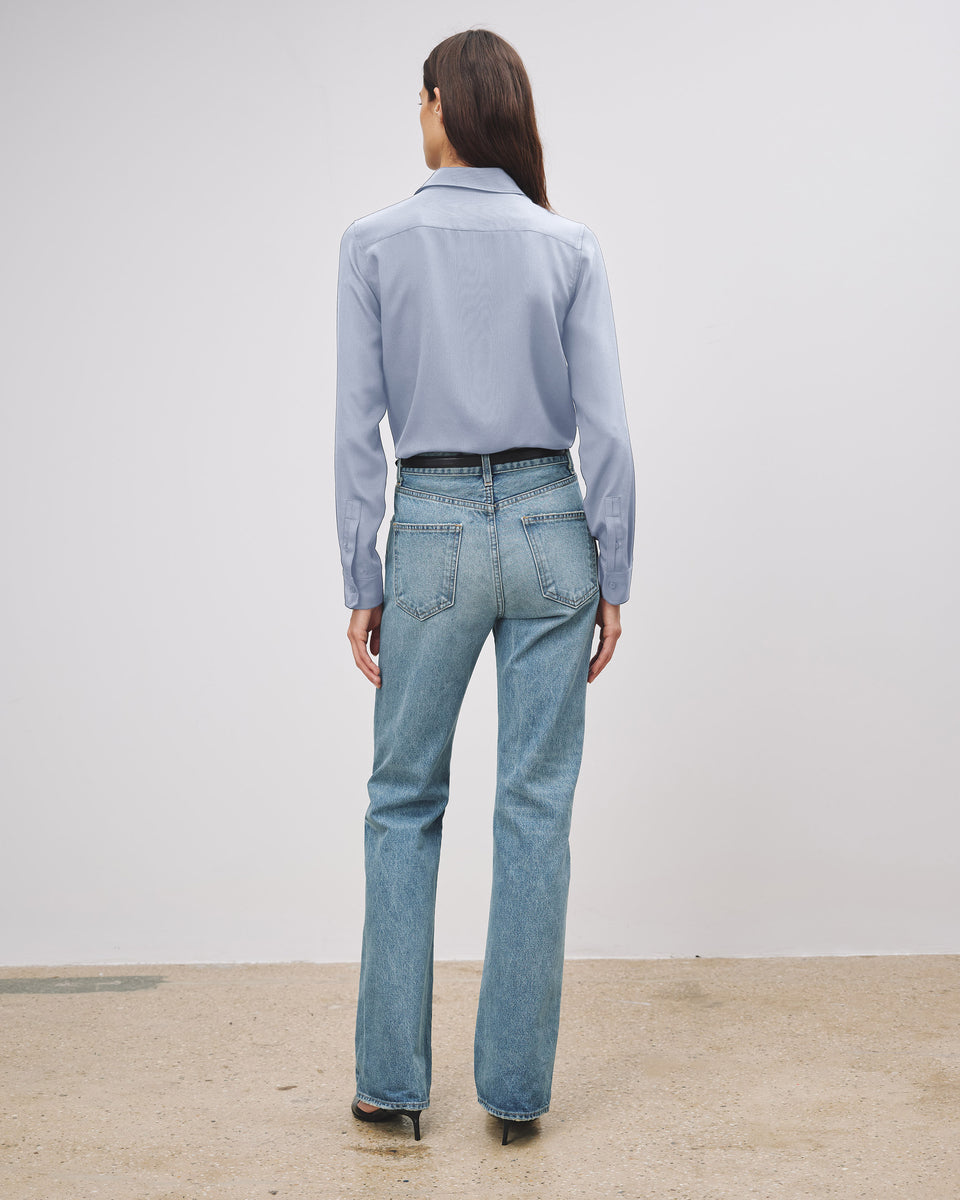 GAIA SILK SHIRT IN VINTAGE BLUE