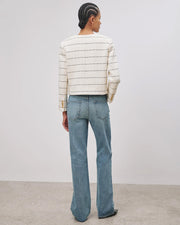 PAIGE JACKET IN BLACK/IVORY STRIPE