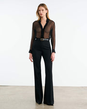 KRIS SILK SHIRT IN BLACK
