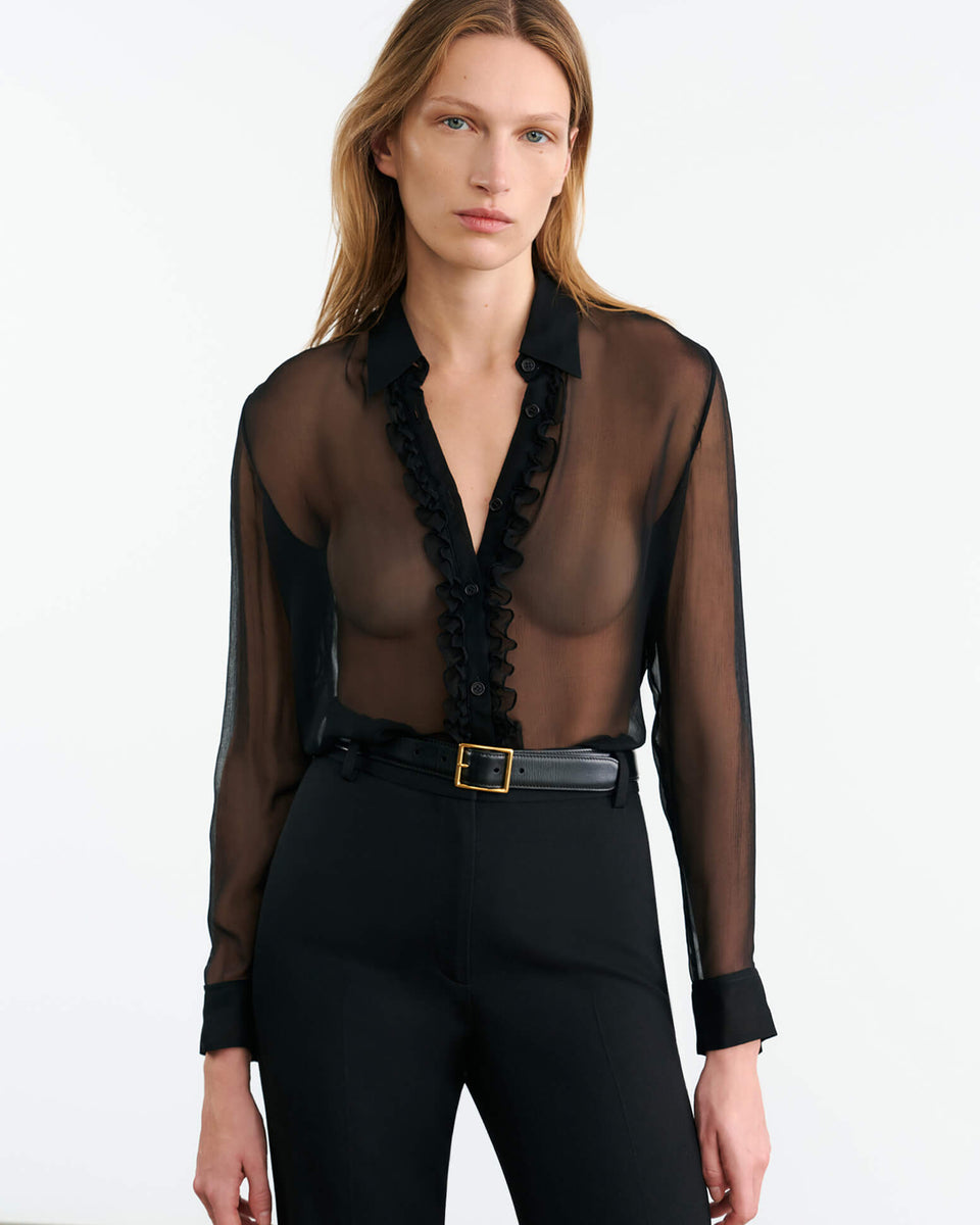 KRIS SILK SHIRT IN BLACK