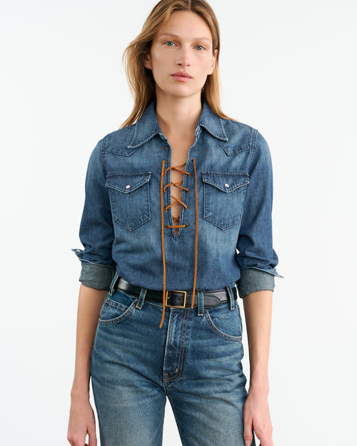 COLLINS DENIM SHIRT IN CLASSIC WASH