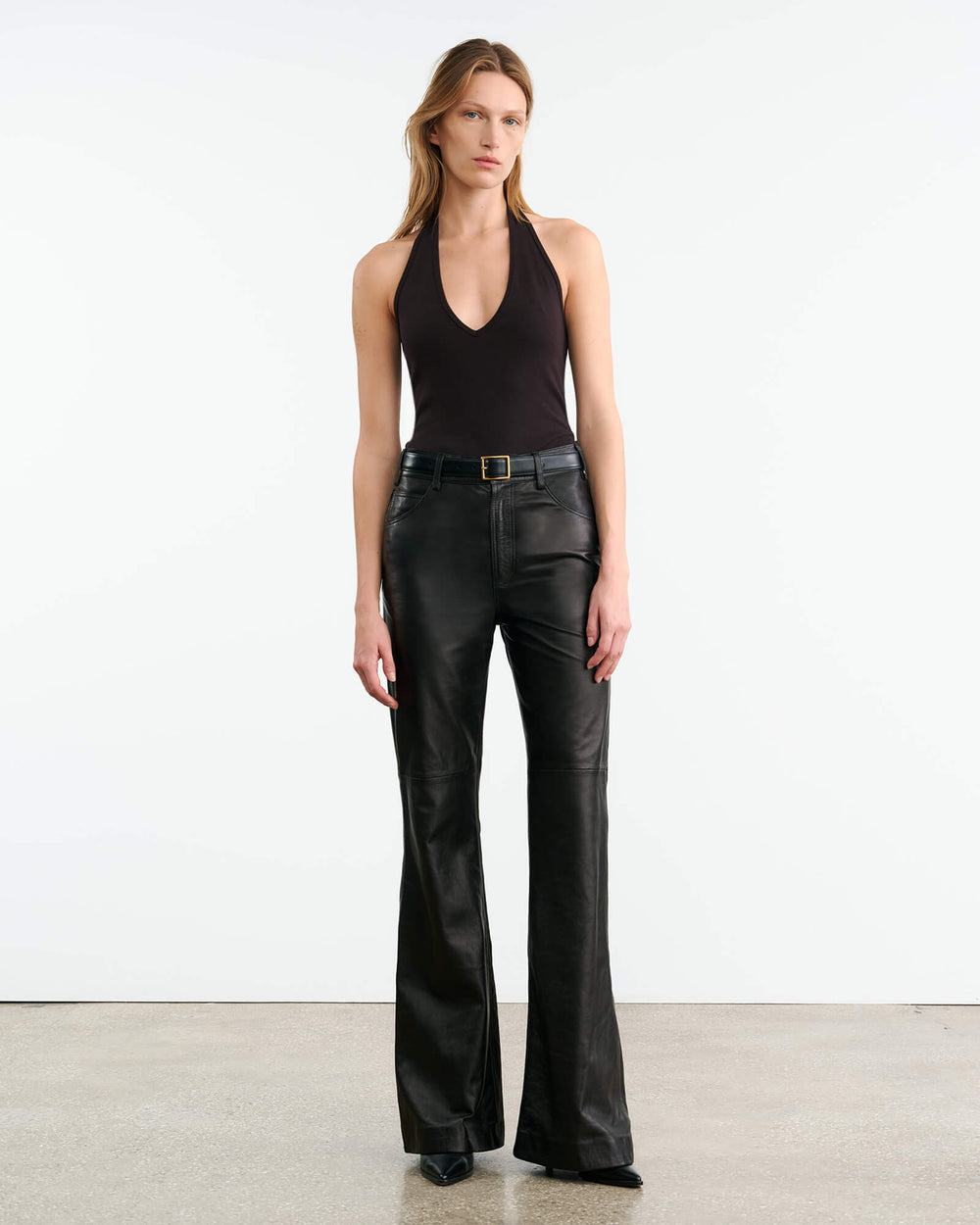 ROE LEATHER PANT IN BLACK