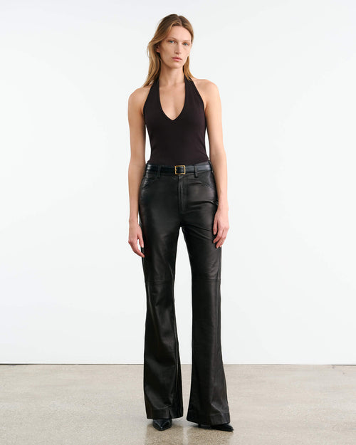 ROE LEATHER PANT IN BLACK