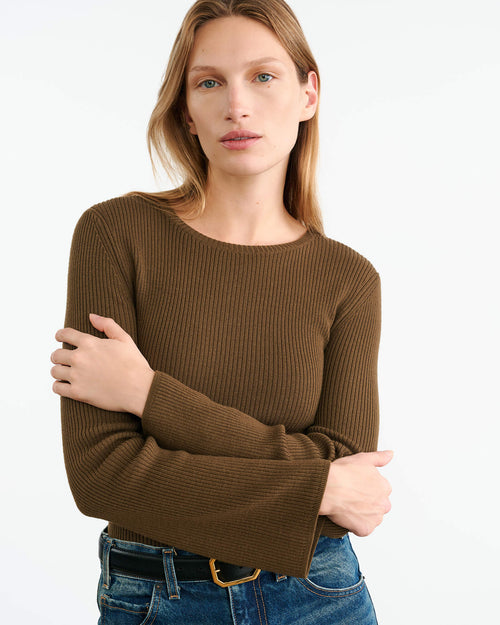 PRESLEY SWEATER IN KHAKI GREEN