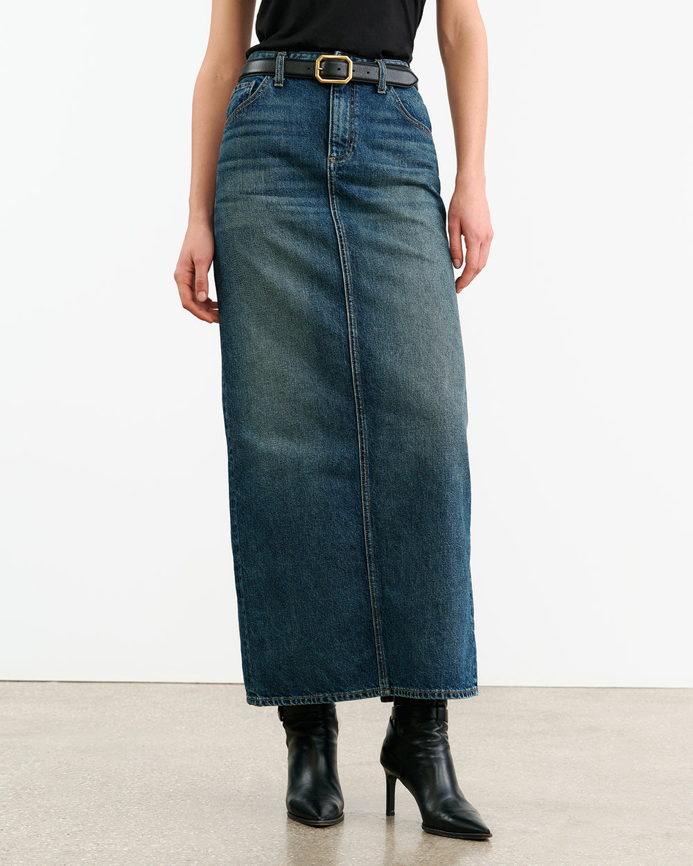OZZY DENIM SKIRT IN SIMON WASH