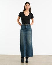 OZZY DENIM SKIRT IN SIMON WASH