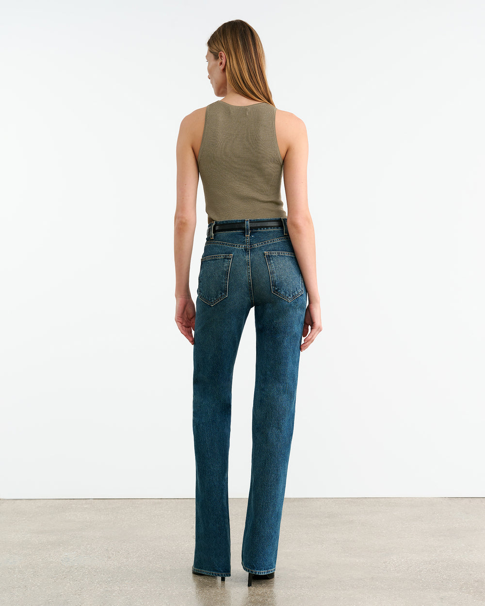 LOTTIE SILK KNIT TANK IN MILITARY GREEN