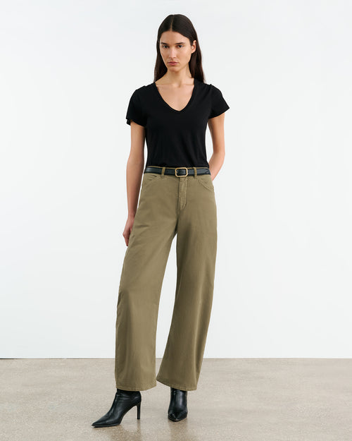 TRIBECA PANT IN MILITARY GREEN