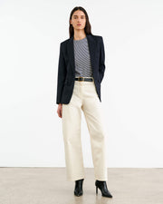 LANA TEE IN IVORY/NAVY STRIPE