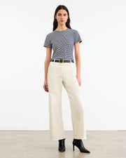 LANA TEE IN IVORY/NAVY STRIPE