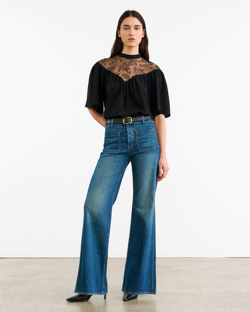 LUCIE SILK BLOUSE IN BLACK