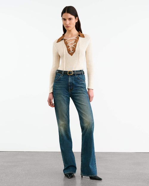 JUANA SWEATER IN OFF WHITE/FAWN