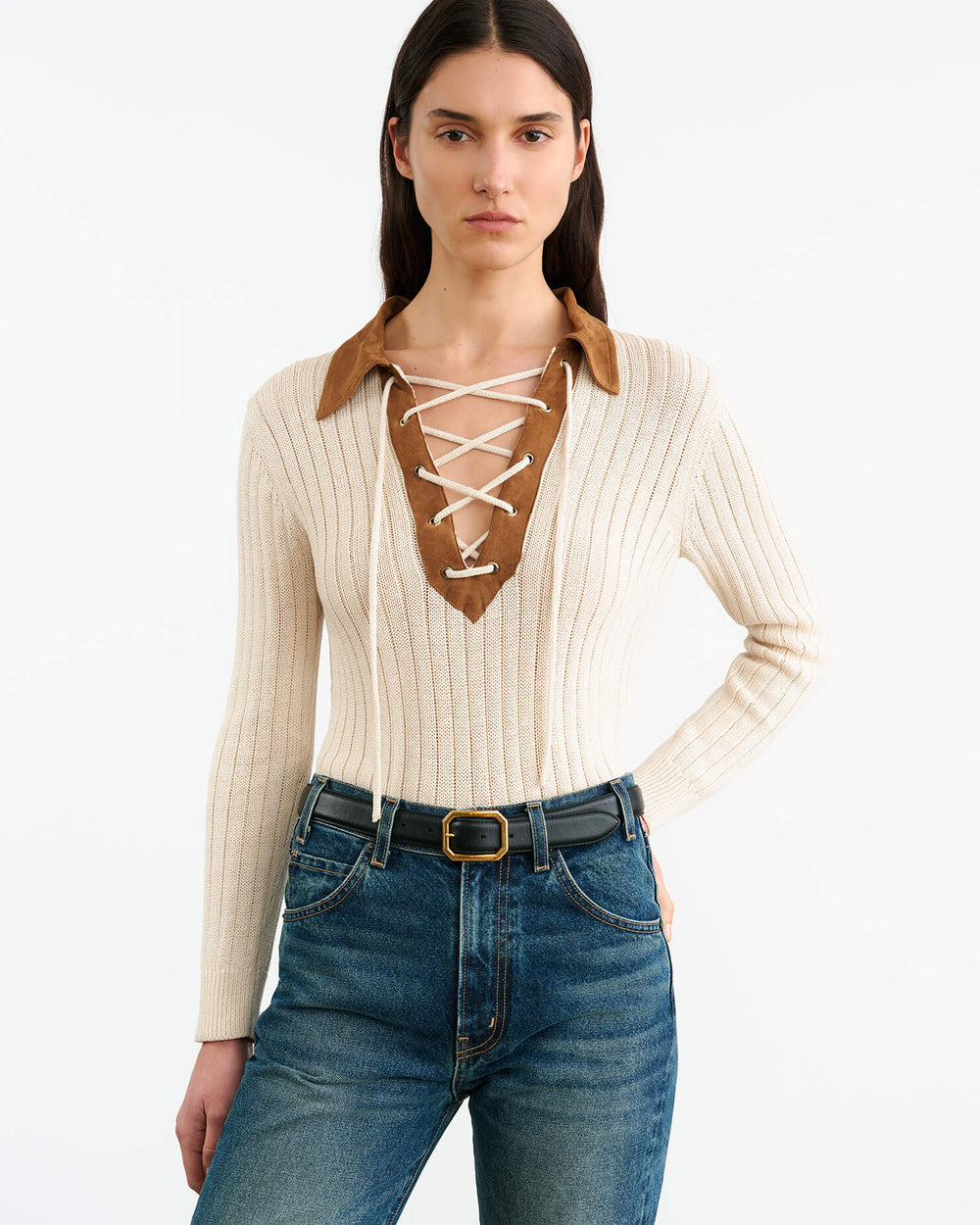 JUANA SWEATER IN OFF WHITE/FAWN