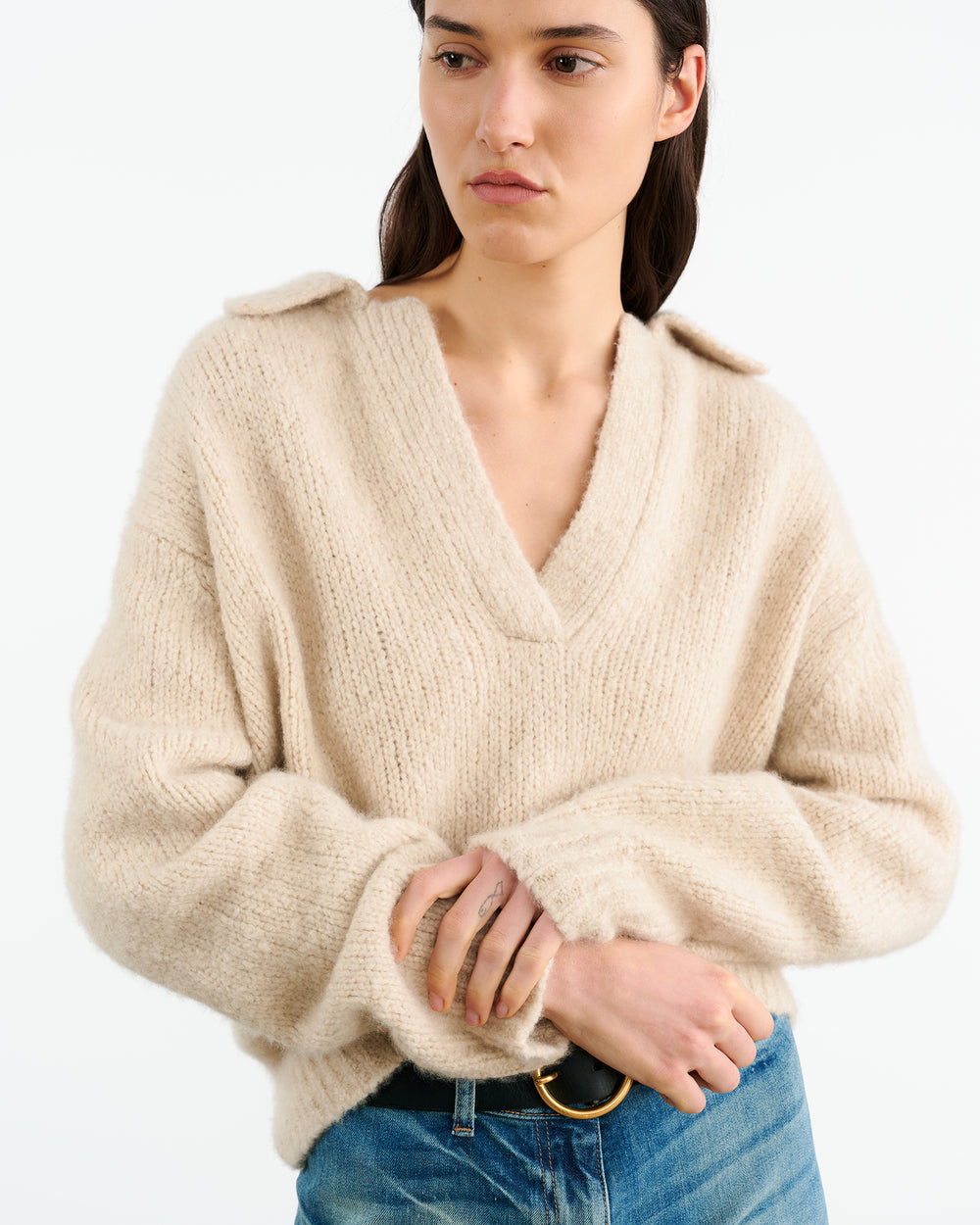 CALLEN SWEATER IN BEIGE MELANGE