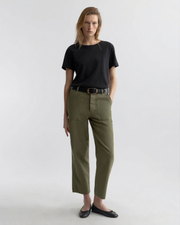EARL COTTON PANT IN OLIVE FATIGUE
