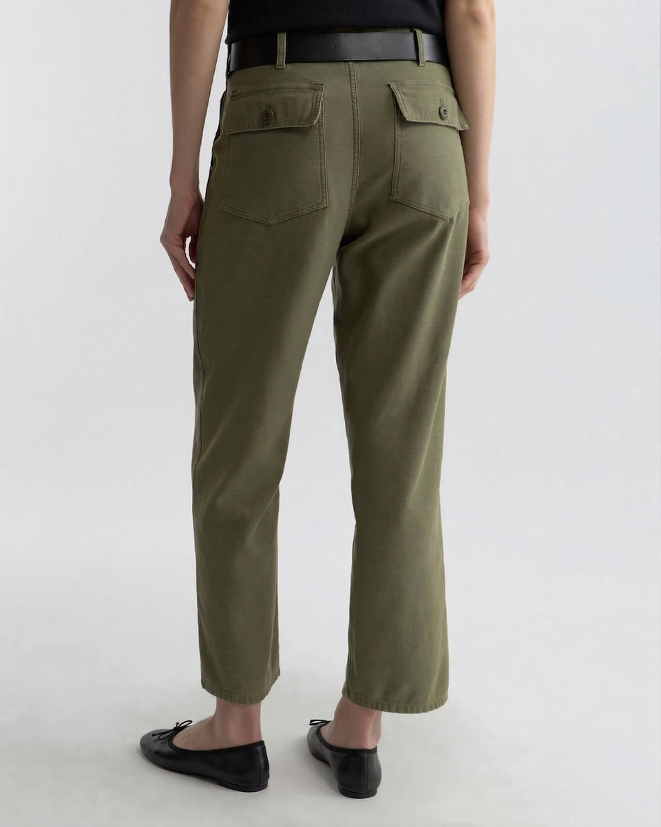 EARL COTTON PANT IN OLIVE FATIGUE