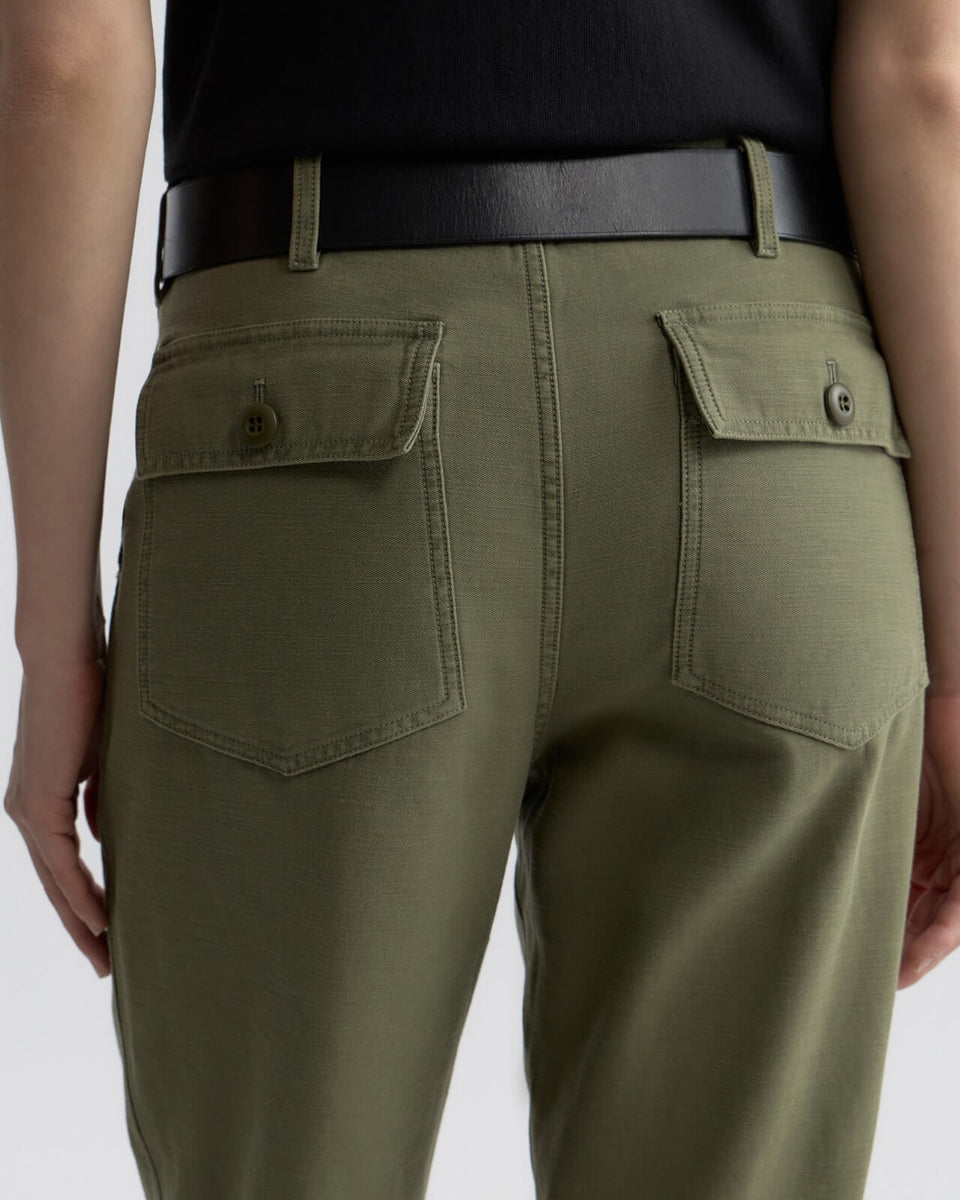EARL COTTON PANT IN OLIVE FATIGUE