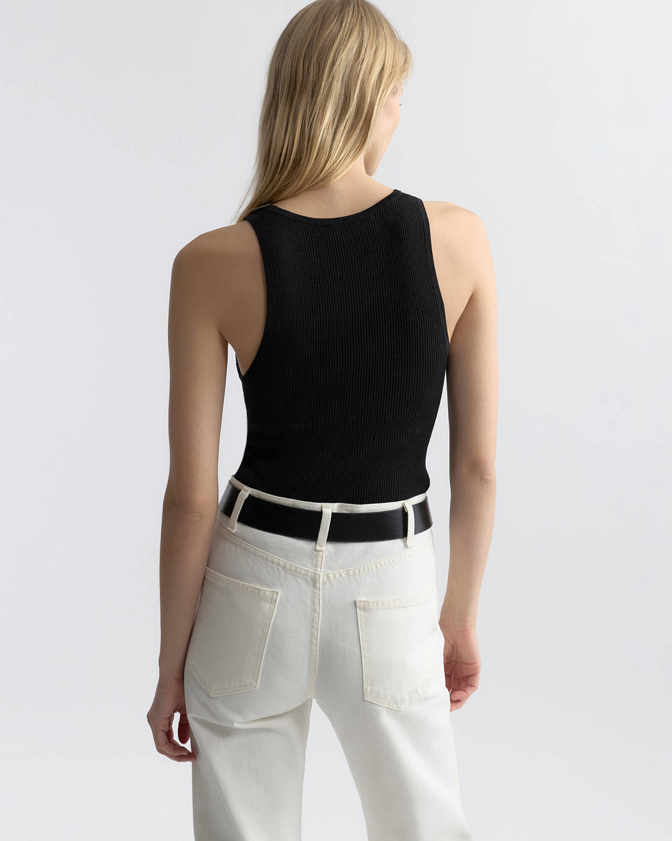 LOTTIE SILK KNIT TANK IN BLACK