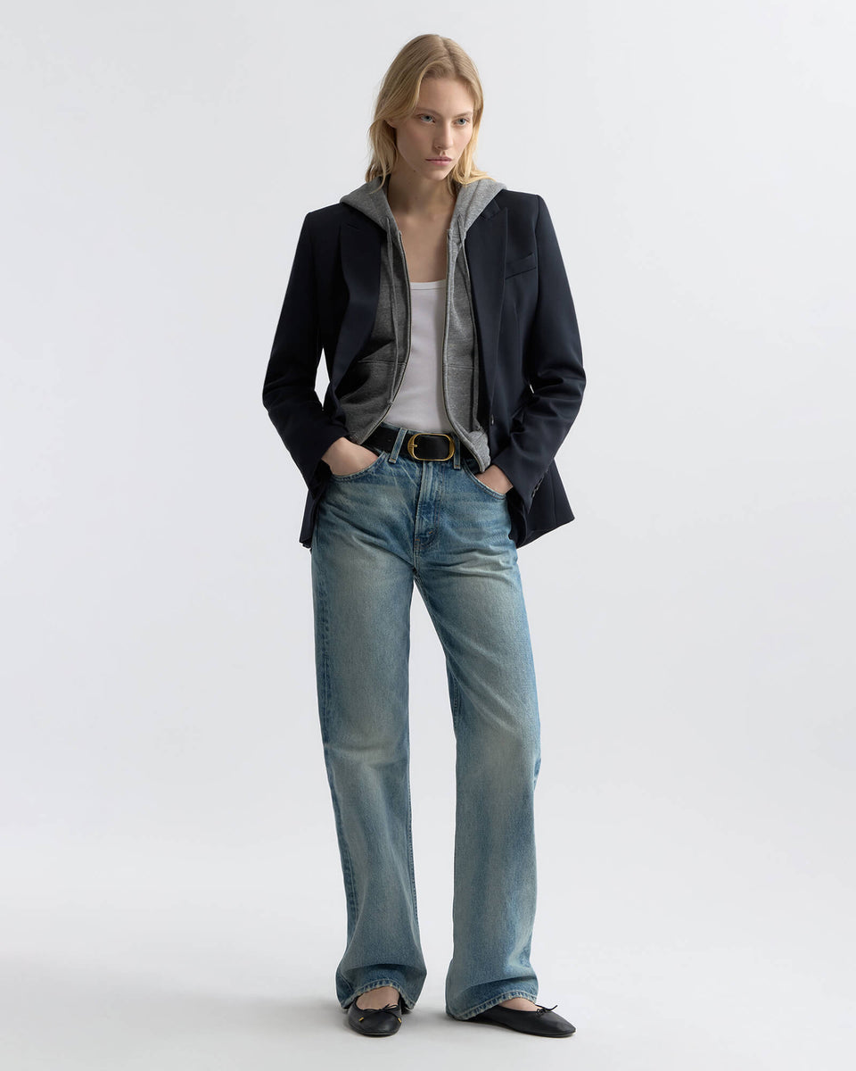 CALLIE ZIP UP HOODIE IN HEATHER GREY