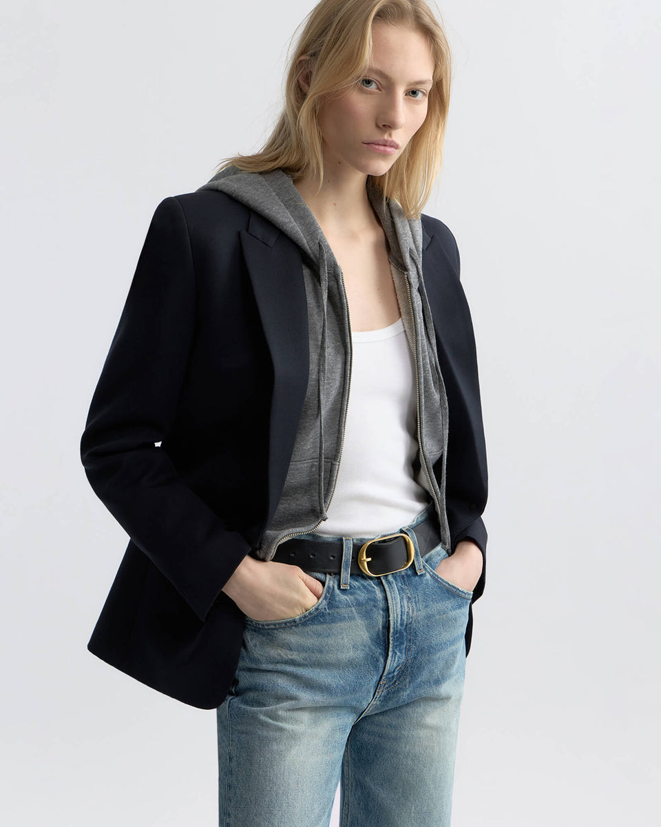 CALLIE ZIP UP HOODIE IN HEATHER GREY