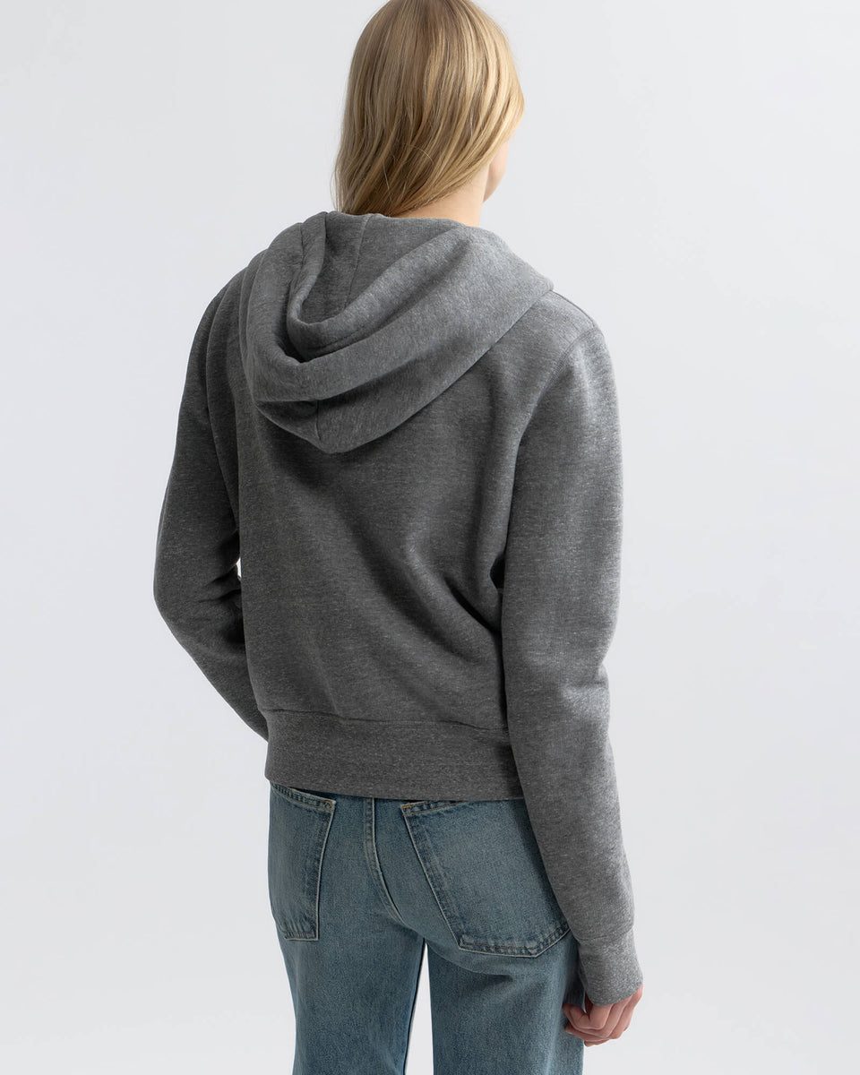 CALLIE ZIP UP HOODIE IN HEATHER GREY