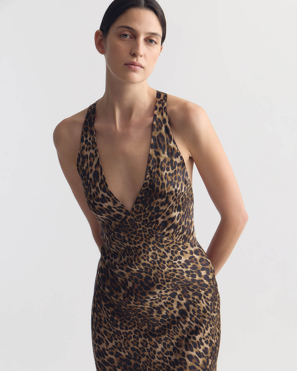 silk leopard dress Roberto Cavalli Print | Brown The dress measures 115 cm from the waist down and is made in Italy. ALINE SILK GOWN | Nili