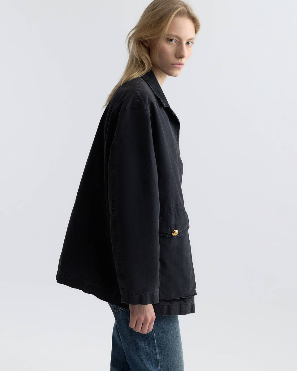 DEVIN COTTON COAT IN MIDNIGHT