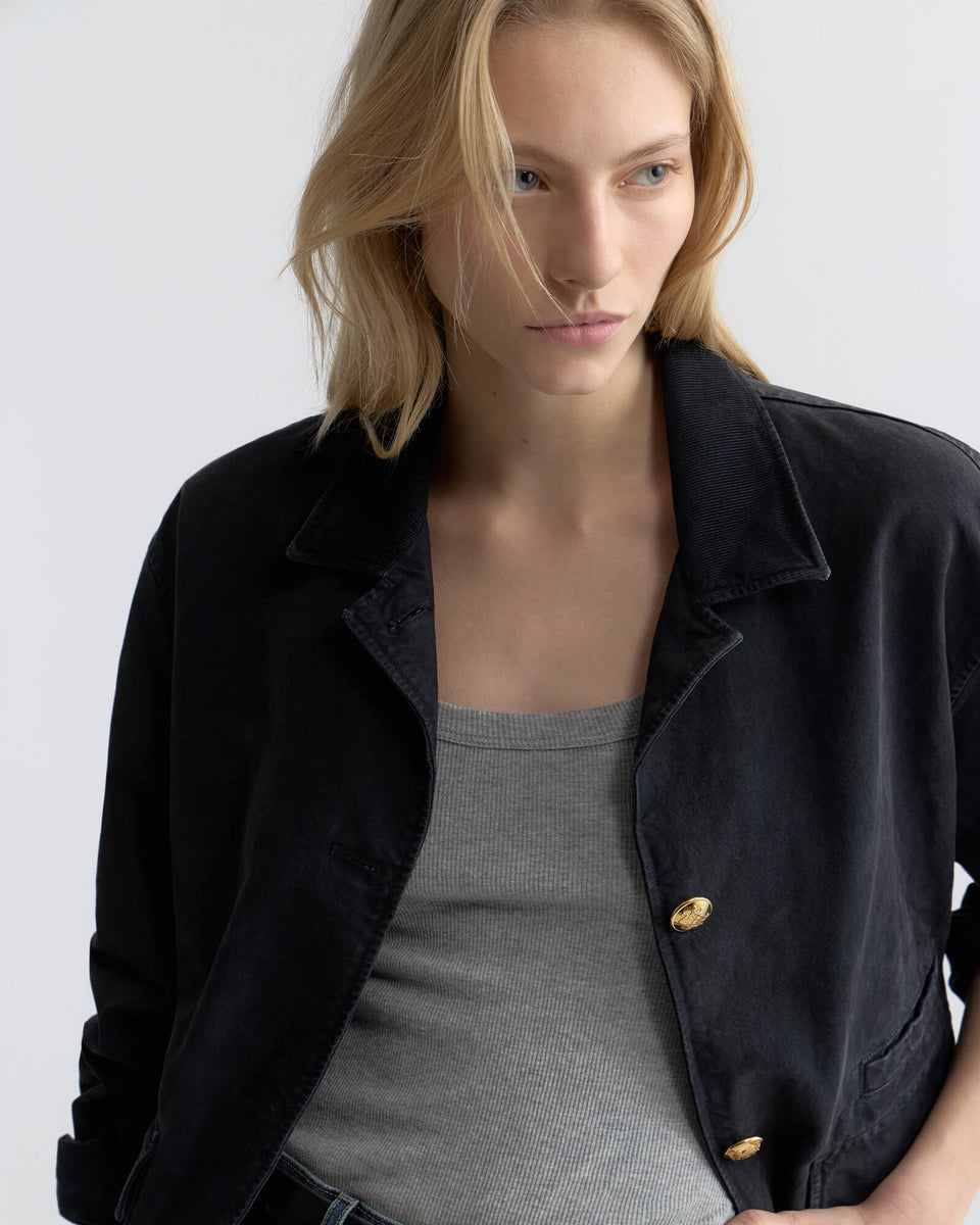 DEVIN COTTON COAT IN MIDNIGHT