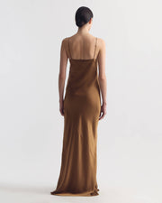 CAMI SILK GOWN IN AMBER GLAZE