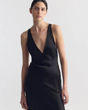 ALINE SILK GOWN IN BLACK