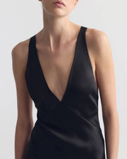 ALINE SILK GOWN IN BLACK
