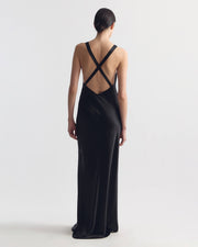 ALINE SILK GOWN IN BLACK