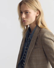 ANABEL TAILORED BLAZER IN GREY / OCHRE CHECK
