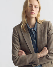 ANABEL TAILORED BLAZER IN GREY / OCHRE CHECK