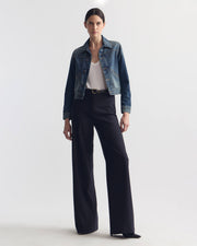 RIVERS WOOL PANT IN DARK NAVY PINSTRIPE