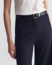 RIVERS WOOL PANT IN DARK NAVY PINSTRIPE