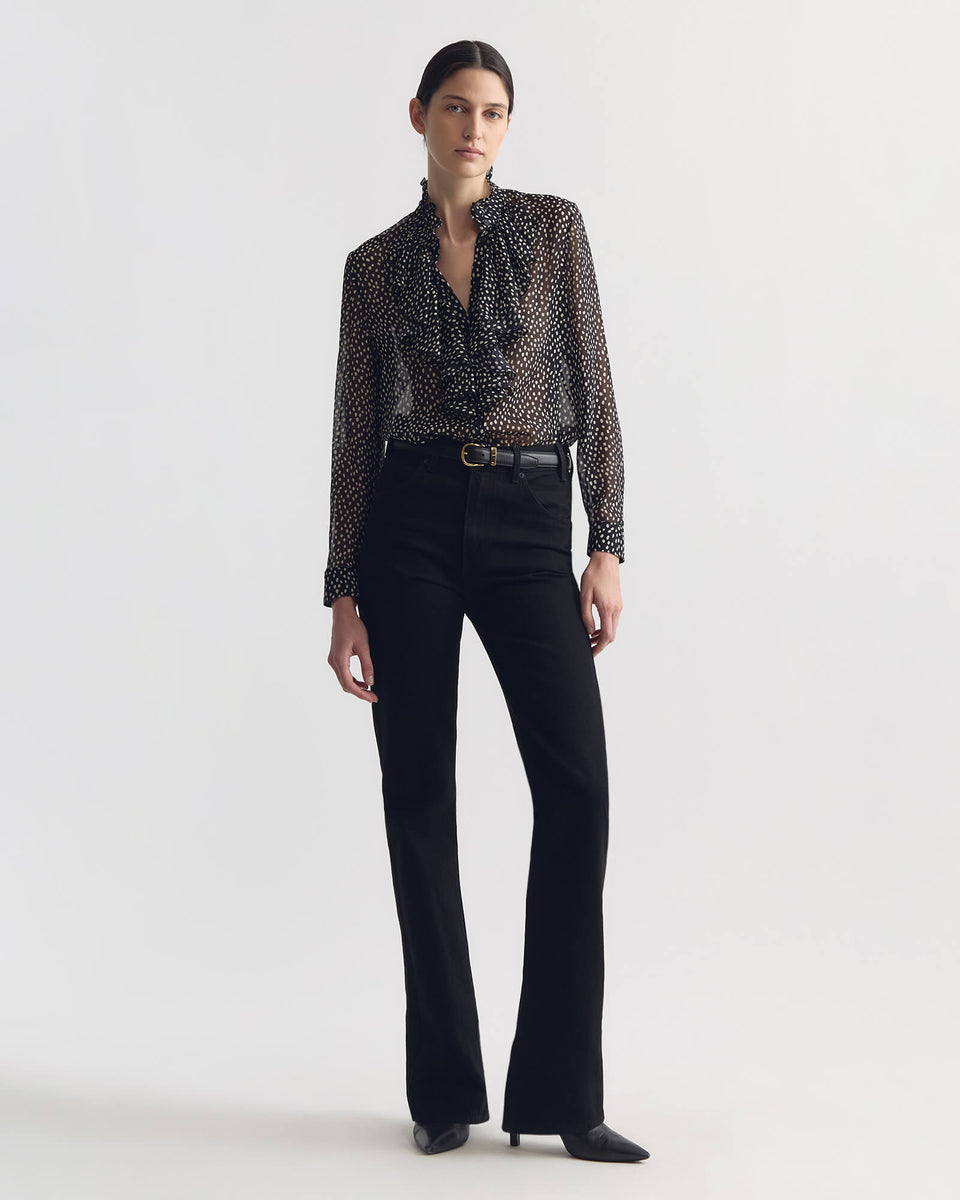 LILY SILK BLOUSE IN WILD DOT