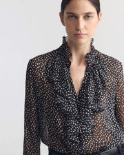 LILY SILK BLOUSE IN WILD DOT