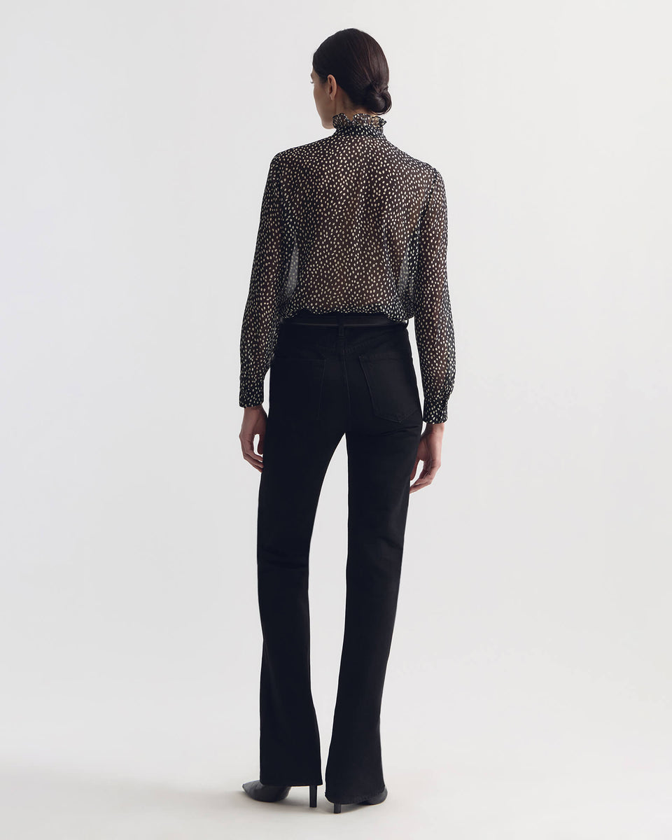 LILY SILK BLOUSE IN WILD DOT