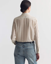 GAIA SILK SHIRT IN BRANDY STRIPE