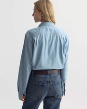 DAVINA DENIM SHIRT IN INDIGO CHAMBRAY WASH