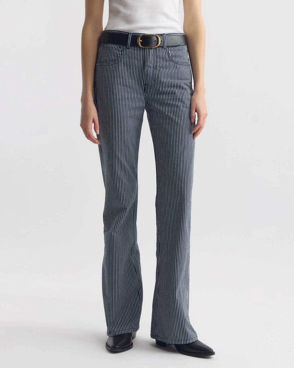 CELIA STRIPED JEAN IN RAILROAD STRIPE RINSE