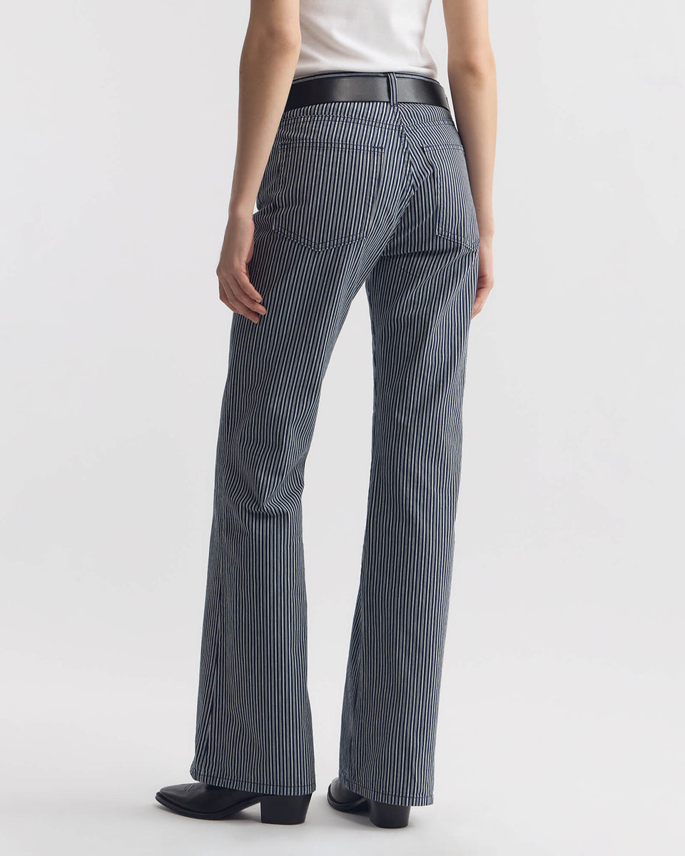 CELIA STRIPED JEAN IN RAILROAD STRIPE RINSE